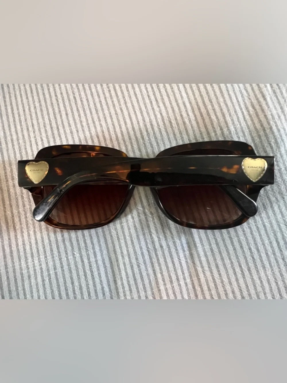 COACH Women's Tortoise Frame Sunglasses with Brown Lenses - Picture 4 of 15